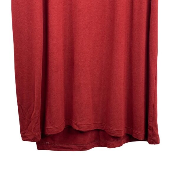Peruvian Connection Dress Womens XS Draped V Neck Stretch Jersey 3/4 Sleeve Red - Picture 7 of 9